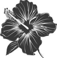 ai generiert Silhouette Hibiskus Blume schwarz Farbe nur vektor