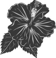 ai generiert Silhouette Hibiskus Blume schwarz Farbe nur vektor
