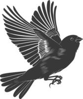 ai genererad silhuett hus Sparv fågel djur- flyga svart Färg endast vektor