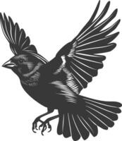 ai generiert Silhouette Haus Spatz Vogel Tier fliegen schwarz Farbe nur vektor