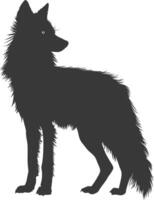 ai generiert Silhouette Kojote Tier schwarz Farbe nur voll Körper vektor