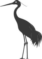 ai generiert Silhouette Kran Vogel Tier schwarz Farbe nur voll Körper vektor