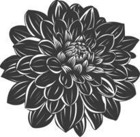 ai generiert Silhouette Dahlie Blume schwarz Farbe nur vektor