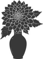 ai generiert Silhouette Dahlie Blume im das Vase schwarz Farbe nur vektor