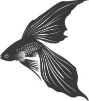 ai generiert Silhouette Guppy Fisch Tier schwarz Farbe nur voll Körper vektor