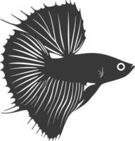 ai generiert Silhouette Guppy Fisch Tier schwarz Farbe nur voll Körper vektor