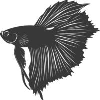 ai generiert Silhouette Guppy Fisch Tier schwarz Farbe nur voll Körper vektor