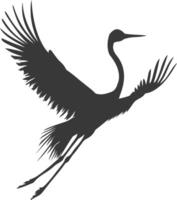 ai generiert Silhouette Kran Vogel Tier fliegen schwarz Farbe nur voll Körper vektor