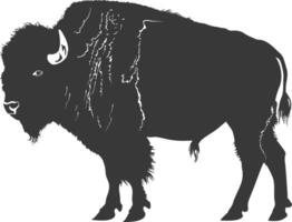 ai generiert Silhouette Bison Tier schwarz Farbe nur voll Körper vektor