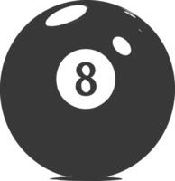 ai generiert Silhouette Billard- Ball Nummer 8 schwarz Farbe nur vektor