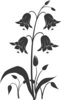 ai generiert Silhouette Glockenblume Blume schwarz Farbe nur vektor