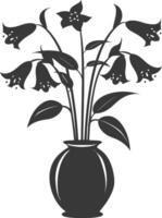 ai generiert Silhouette Glockenblume Blume im das Vase schwarz Farbe nur vektor