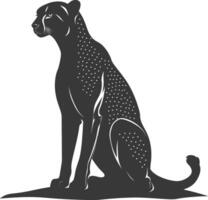 ai generiert Silhouette Gepard Tier schwarz Farbe nur voll Körper vektor