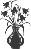 ai generiert Silhouette Glockenblume Blume im das Vase schwarz Farbe nur vektor