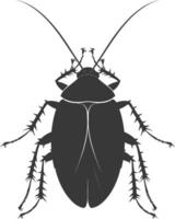 ai genererad silhuett kackerlacka insekt djur- svart Färg endast full kropp vektor