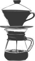 ai genererad silhuett vietnam droppa kaffe redo till dryck svart Färg endast vektor