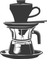 ai generiert Silhouette Vietnam tropfen Kaffee bereit zu trinken schwarz Farbe nur vektor