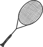 ai genererad silhuett tennis utomhus- racket svart Färg endast vektor