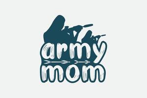 Armee-Mama-T-Shirt-Design. vektor