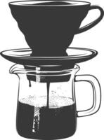 ai genererad silhuett vietnam droppa kaffe redo till dryck svart Färg endast vektor