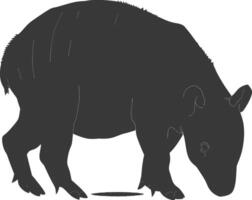ai genererad silhuett tapir djur- svart Färg endast vektor