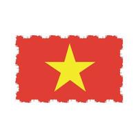Vietnam-Flagge mit Aquarell gemaltem Pinsel vektor