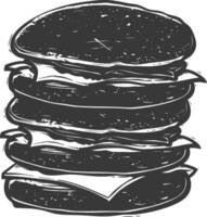 ai generiert Silhouette Tortas Mexikaner Essen schwarz Farbe nur vektor