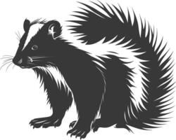 ai generiert Silhouette Skunk Tier schwarz Farbe nur vektor