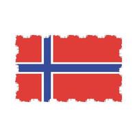 Norwegen-Flagge mit Aquarell Pinsel vektor