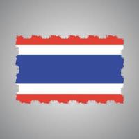 Thailand-Flagge mit Aquarell gemaltem Pinsel vektor