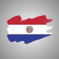 Paraguay-Flagge mit Aquarell gemaltem Pinsel vektor