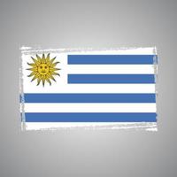uruguay flagga med akvarell målad pensel vektor