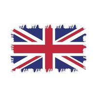 Storbritannien flagga med akvarell målad pensel vektor