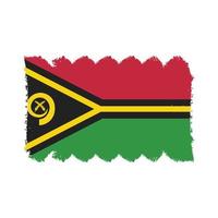 Vanuatu-Flagge mit Aquarell gemaltem Pinsel vektor