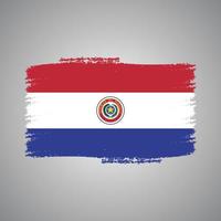 paraguays flagga med akvarell målad pensel vektor