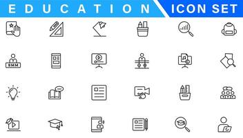 utbildning och inlärning webb ikoner i linje stil. skola, universitet, lärobok, inlärning. vektor illustration.
