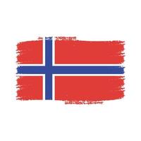 Norwegen-Flagge mit Aquarell Pinsel vektor