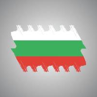 bulgarien flagge mit aquarell gemaltem pinsel vektor