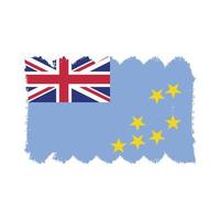Tuvalu-Flagge mit Aquarell gemaltem Pinsel vektor