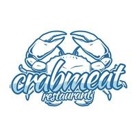 krabba kött restaurang logotyp design mall vektor