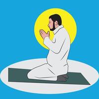 Mann beten mit doa, Vektor Illustration