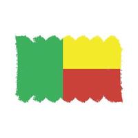 benin flagge mit aquarell gemaltem pinsel vektor