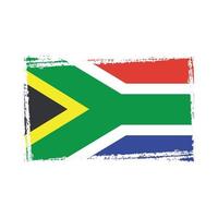 Südafrika-Flagge mit Aquarell gemaltem Pinsel vektor