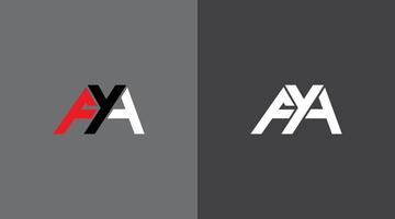fya brev logotyp design, ayf ikon varumärke identitet design monogram logotyp minimalistisk logotyp design vektor