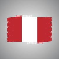 Peru Flagge mit Aquarell Pinsel vektor