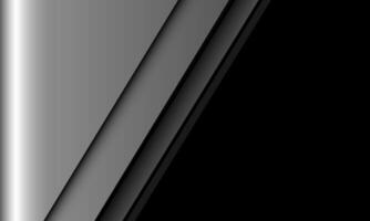 abstrakt silver- geometrisk skugga snedstreck på svart med tom Plats design modern bakgrund Vecto vektor