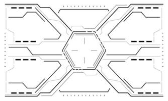 hud Sci-Fi Schnittstelle Bildschirm Aussicht Weiß Hexagon geometrisch Design virtuell Wirklichkeit futuristisch Technologie kreativ Anzeige auf Blau Vektor