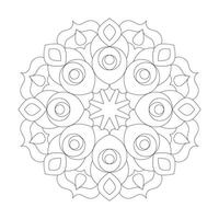 einfach Blume Design Mandala Färbung Buch Seite Vektor Datei