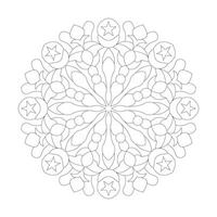 Blume einfach Design Mandala Färbung Buch Seite Vektor Datei