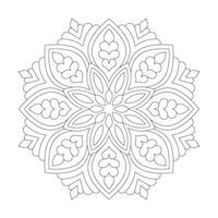 enkel blommig design mandala färg bok sida vektor fil